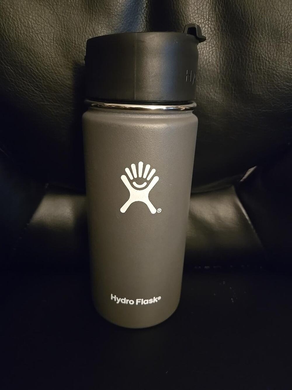 Hydro Flask 16 oz Gray Insulated Stainless Steel Bottle Sip Lid 473 mL